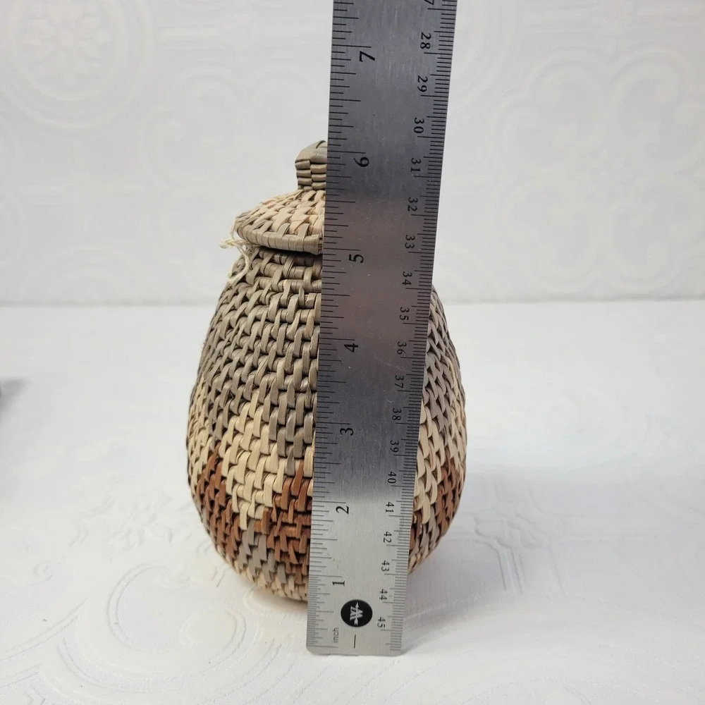 African Zulu‎ Basket Ukhamba Triangle Design Handwoven South African Art VTG 70s